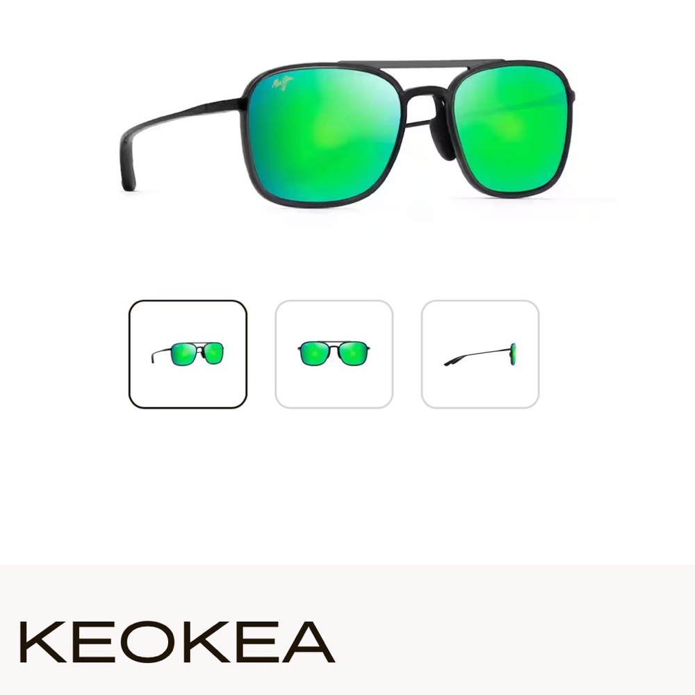 KEOKEA Polarized Aviator Sunglasses- Black- Face shape Medium